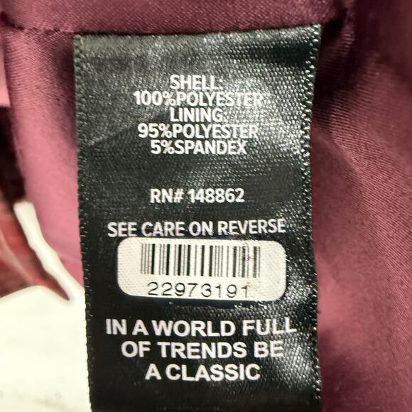 Torrid Burgundy Plaid Trench Coat - Picture 9 of 12